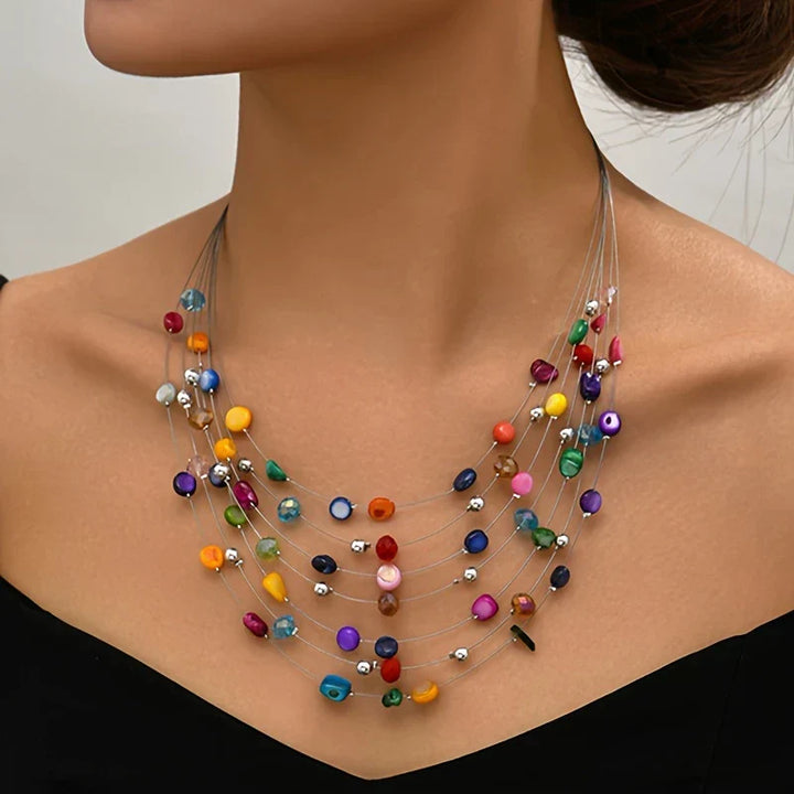 Mabelline - Elegant Bohemian Style Multi-Layer Beaded Necklace
