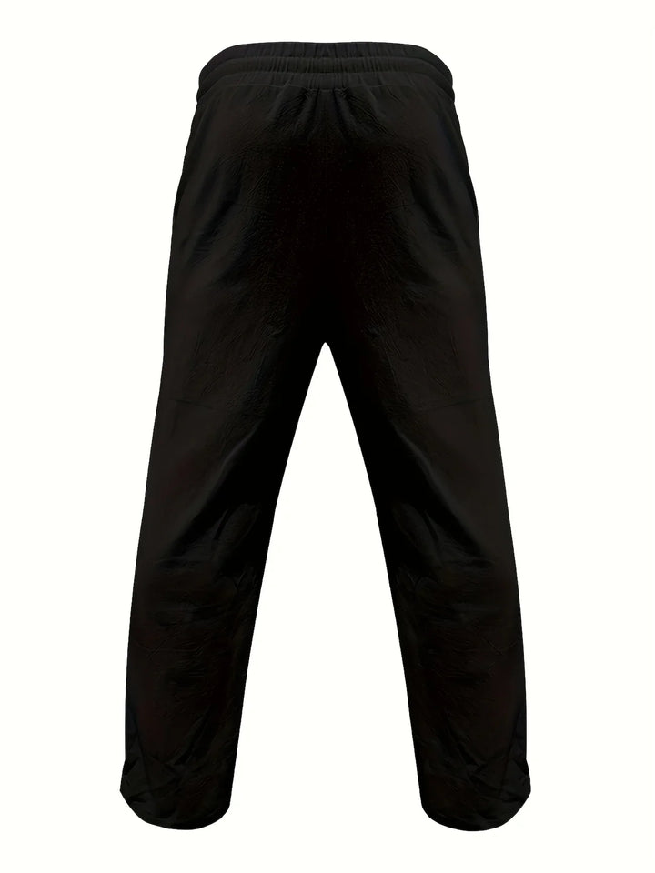 Beslan - Elegant Straight Leg Pants With Golden Buttons
