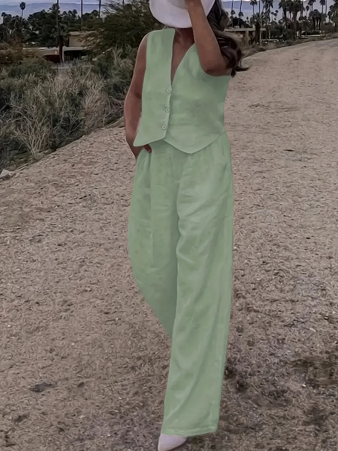 Jorja - Elegant Sleeveless Two Piece Outfit Set