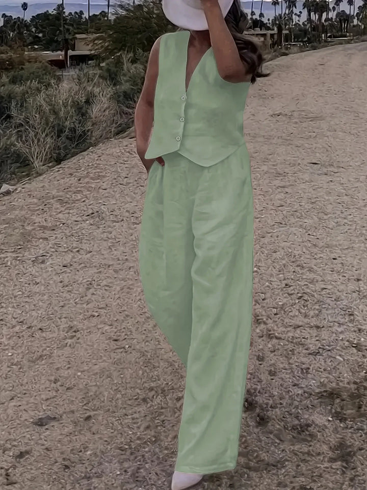 Jorja - Elegant Sleeveless Two Piece Outfit Set