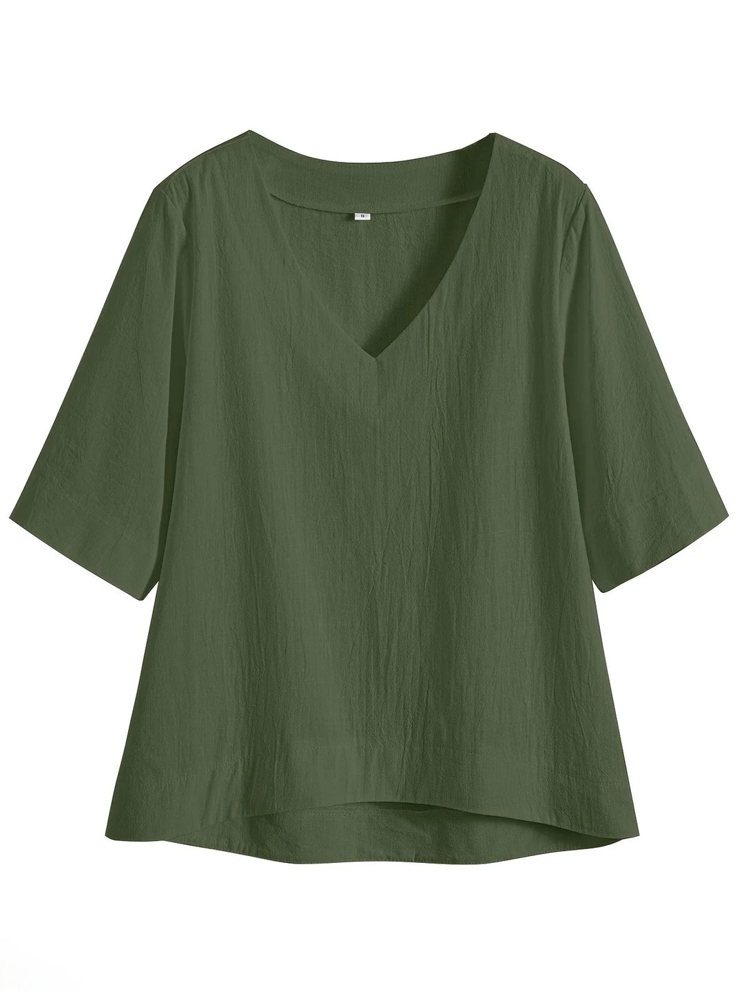 Mattea - Casual Loose Fitting Top With V Neck