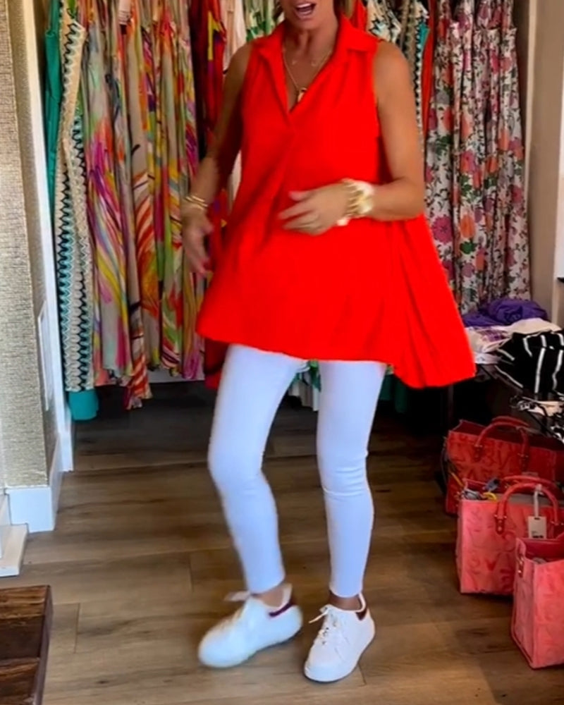 Rowland - Sleeveless Top With Ruffle