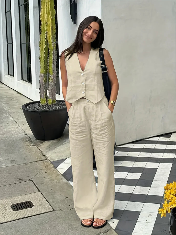 Jorja - Elegant Sleeveless Two Piece Outfit Set