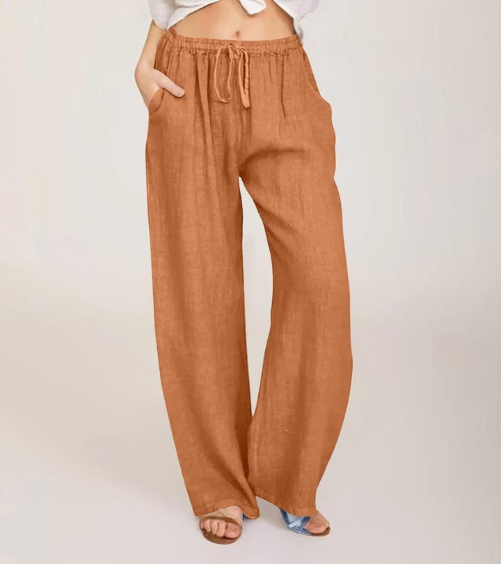 Maialen - Linen Wide Leg Trousers For Summer