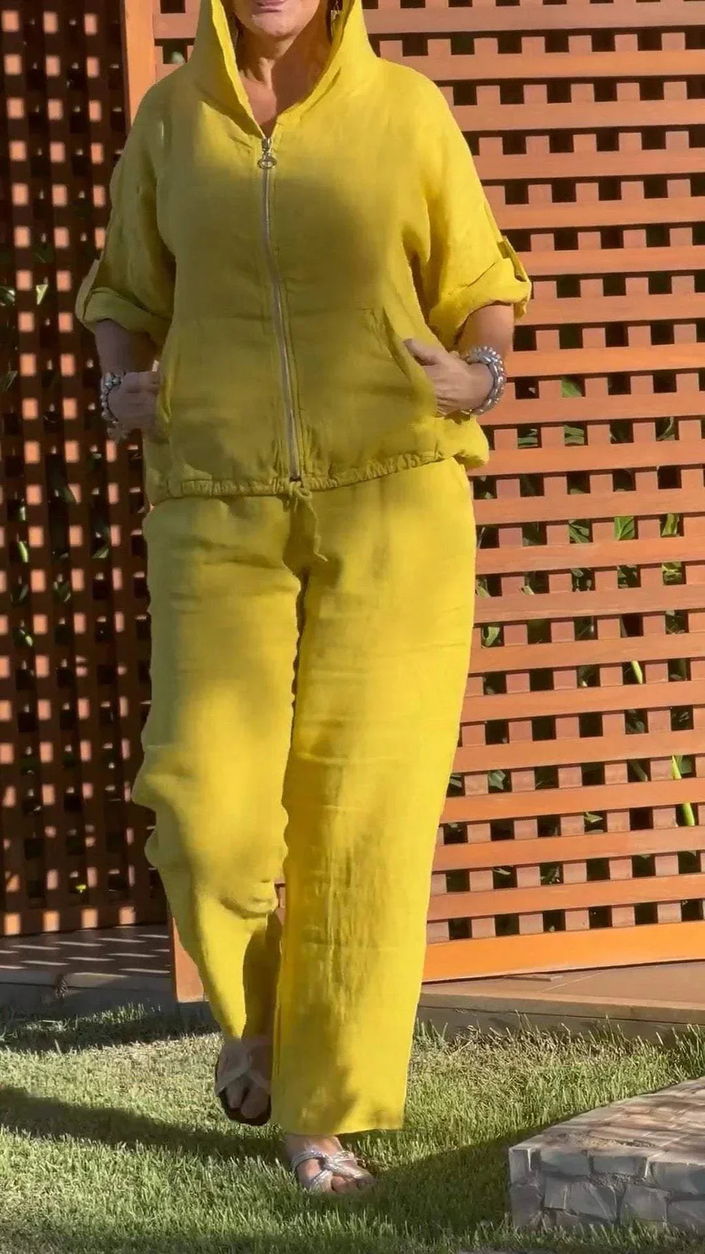 Pietra - Two Piece Hooded Suit With Zipper