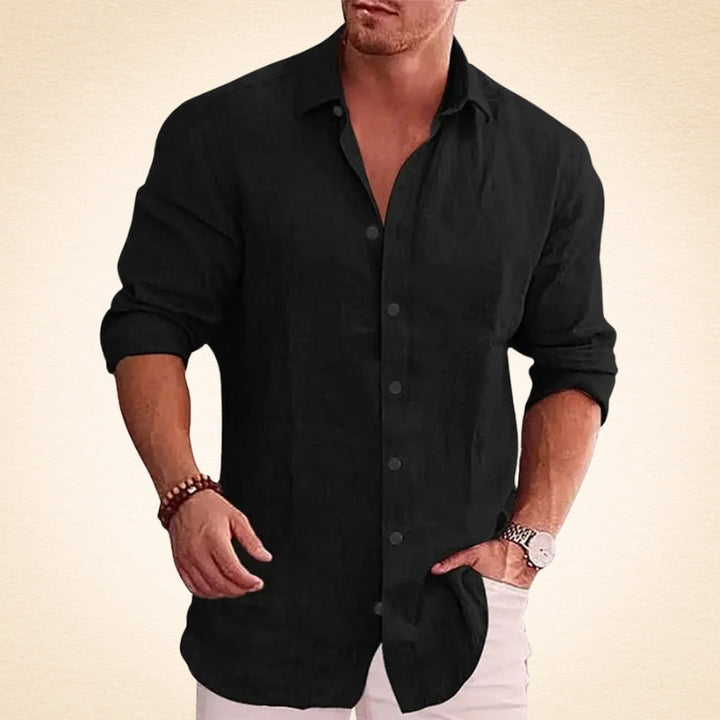 Guillermo - Casual Linen Long Sleeve Shirt