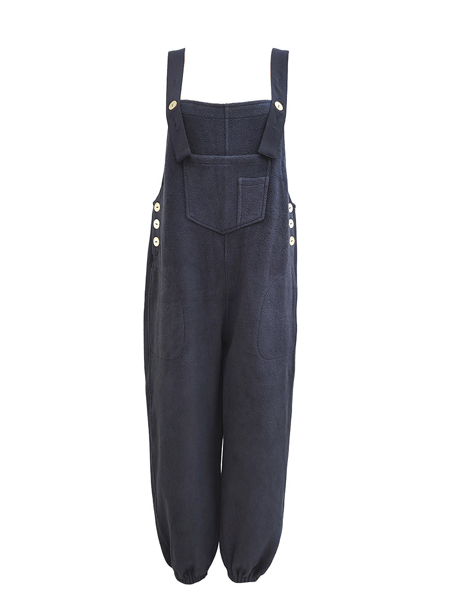 Clarice - Loose Fit Distressed Denim Overalls