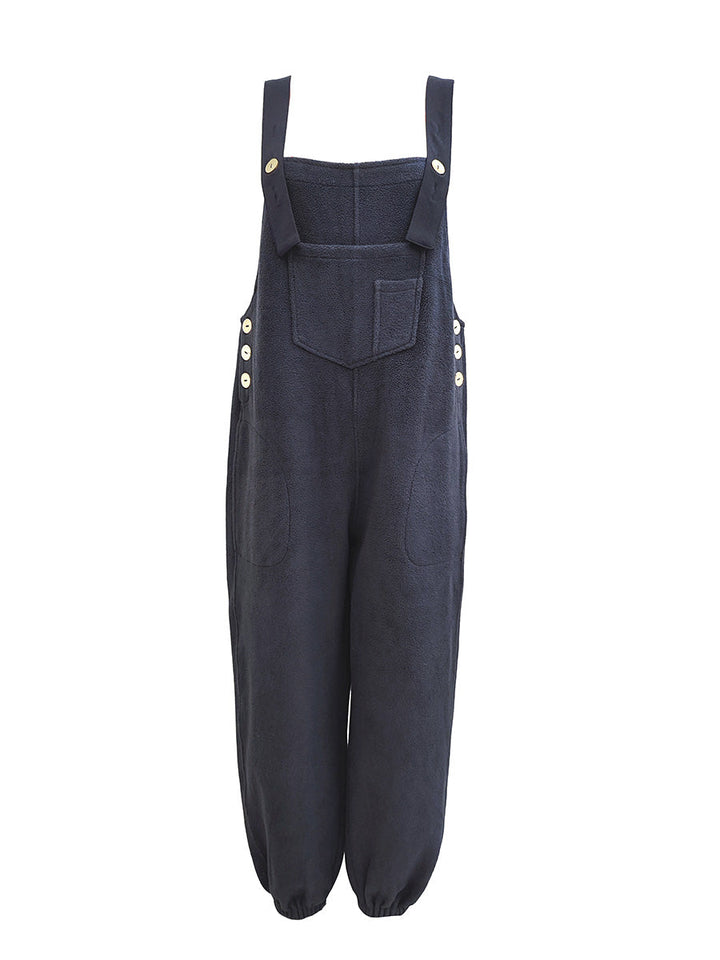 Clarice - Loose Fit Distressed Denim Overalls