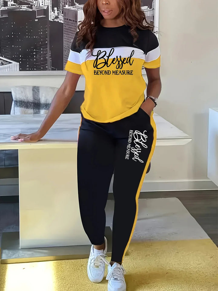 Fotini - Summer Fashionable Contrasting Colorful Casual Sporty Suit