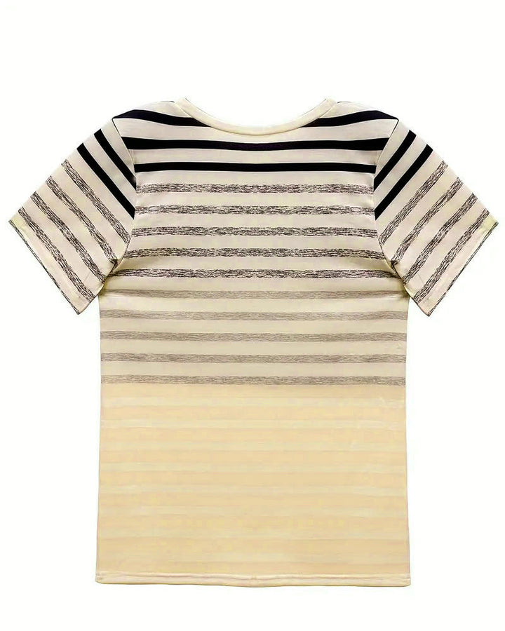 Kellie - T-Shirt Round Neck Short Sleeve Striped