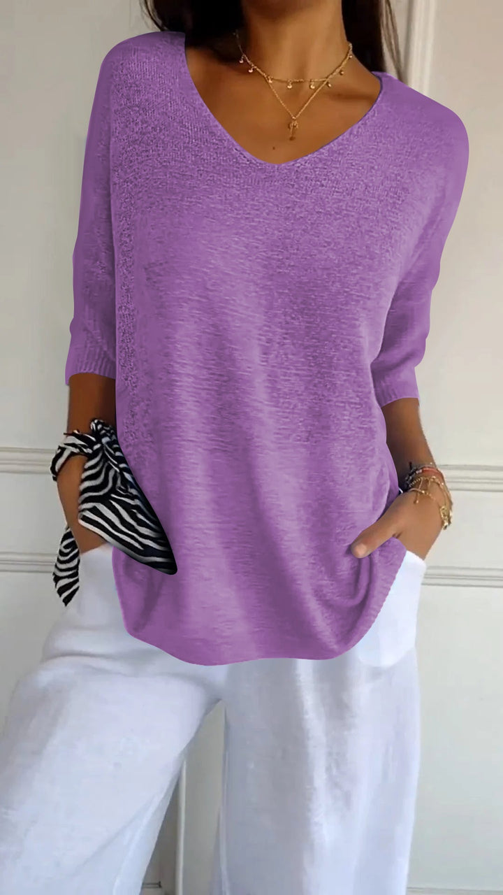 Mitzi - Knitted V-Neck Top