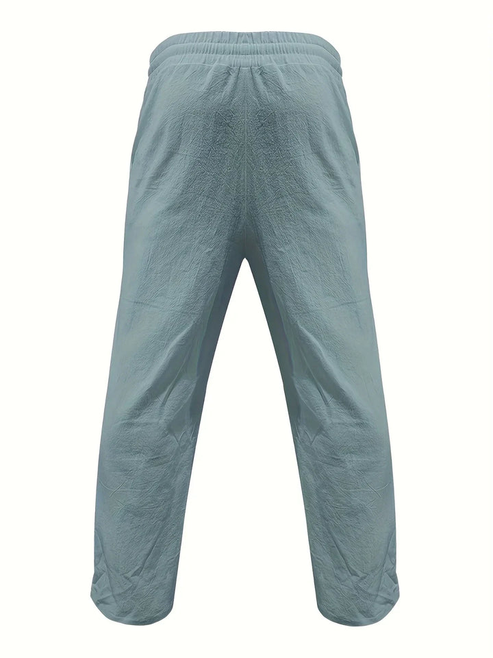 Beslan - Elegant Straight Leg Pants With Golden Buttons