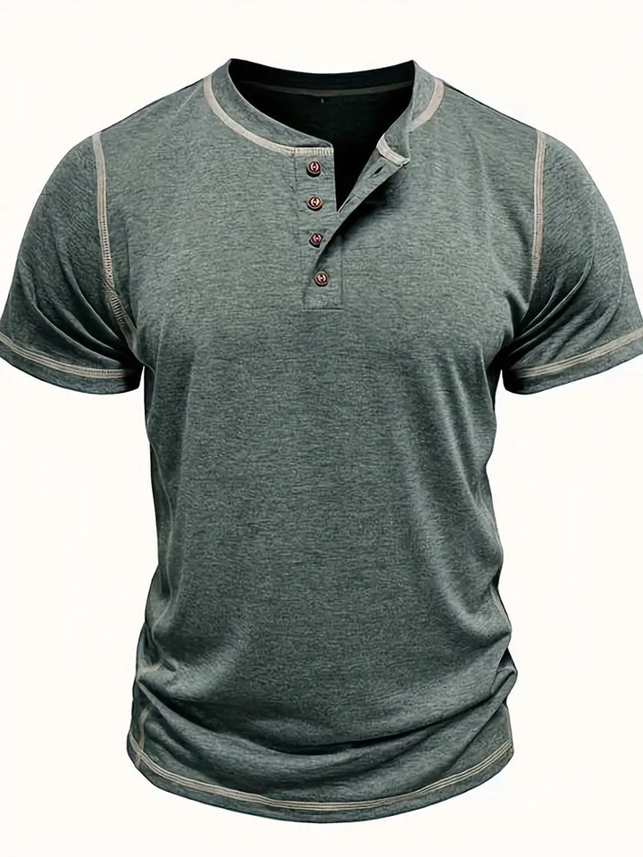 Orazio - Short Sleeve T Shirt With Button