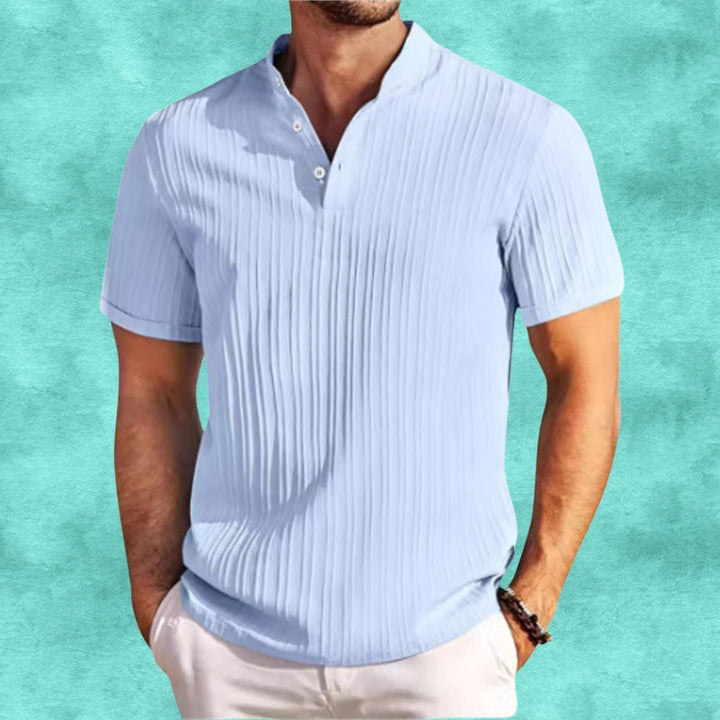 Tomasz - Casual Linen Striped Shirt With Button
