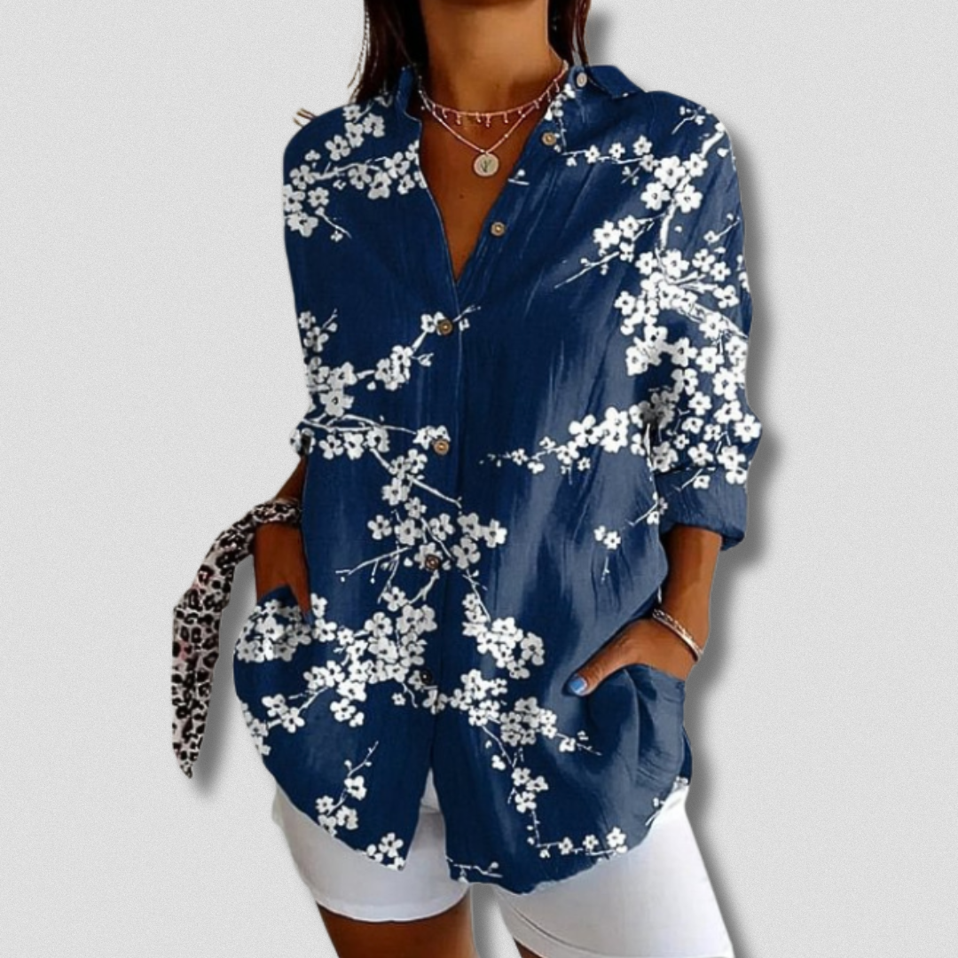 Stefanee - Long Sleeve Floral Shirt