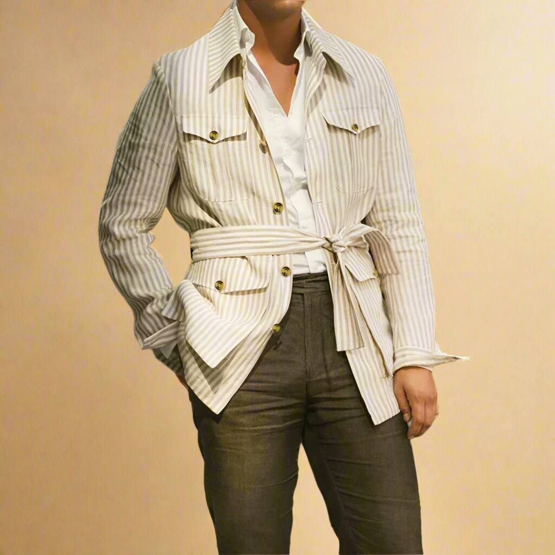 Davion - Casual Belted Shirt With Multiple Pockets