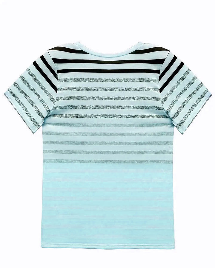 Kellie - T-Shirt Round Neck Short Sleeve Striped