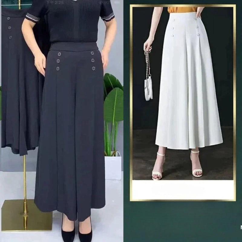 Malou - Stylish Pleated Wide Leg Pant