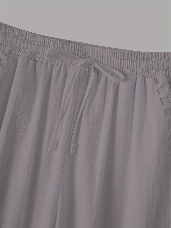 Tracey - Contrast Trim Cropped Pants