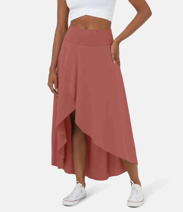 Keisha - Casual Midi Skirt With High Waist And Low Ruffle Skirt