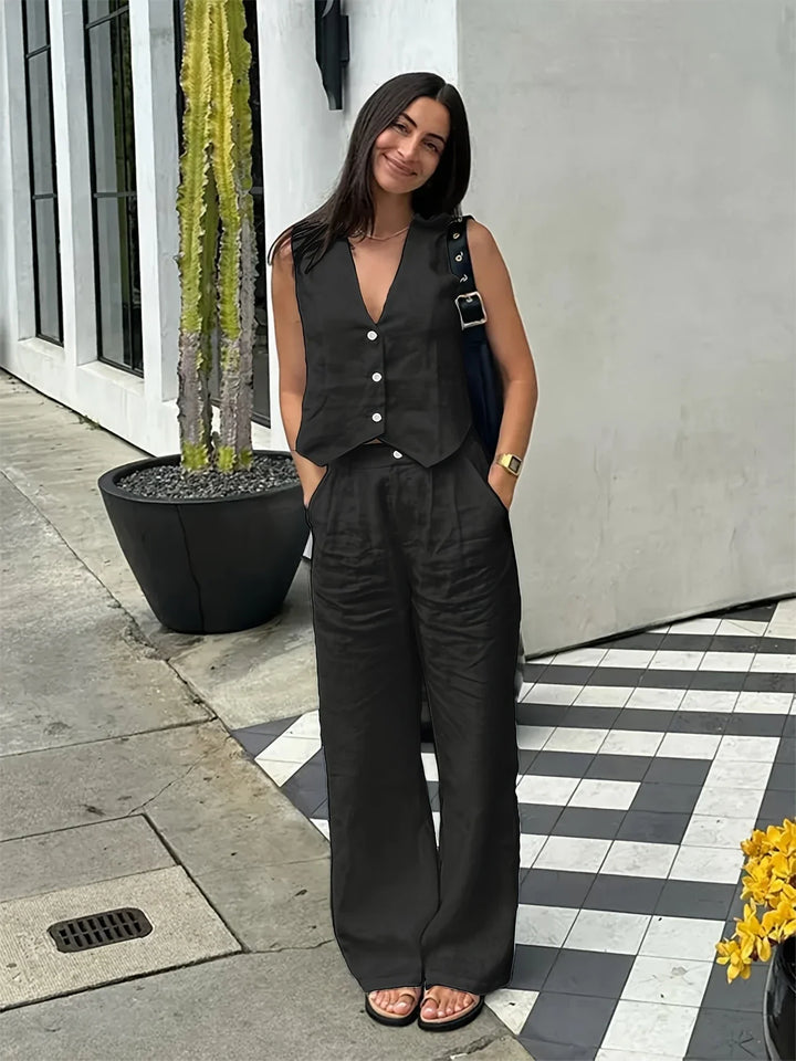 Jorja - Elegant Sleeveless Two Piece Outfit Set