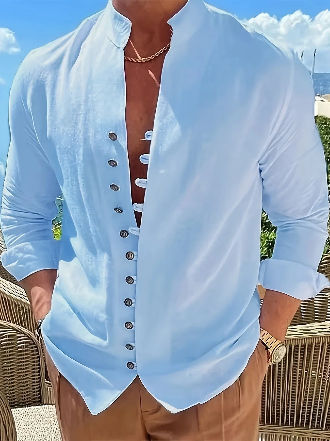 Shayne - Lightweight Cotton Linen Long Sleeve Shirt