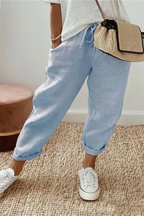 Yaron - Slanted Pocket and Drawstring Waistband Pants