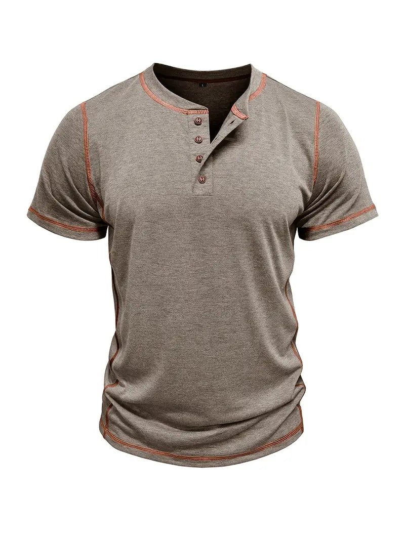 Orazio - Short Sleeve T Shirt With Button