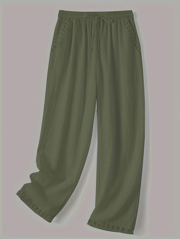 Tracey - Contrast Trim Cropped Pants