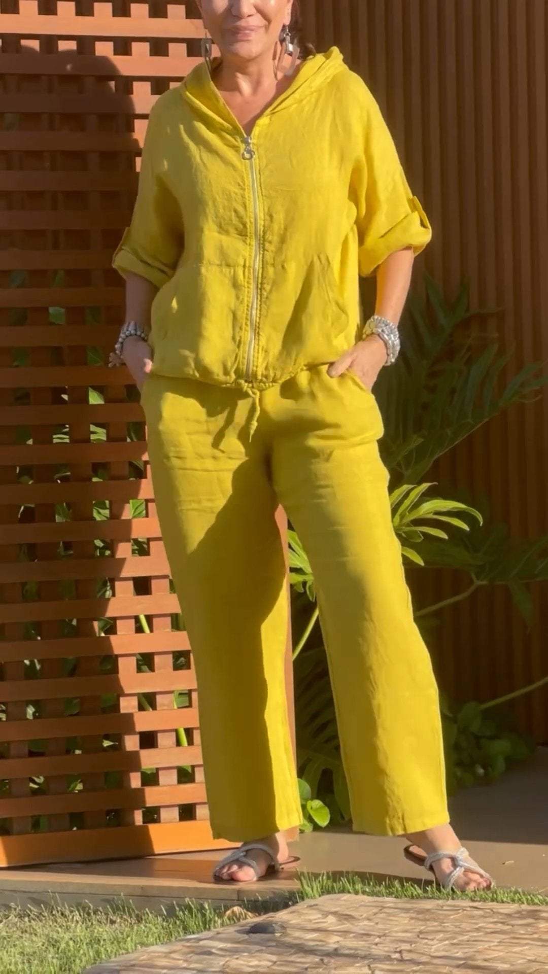 Pietra - Two Piece Hooded Suit With Zipper