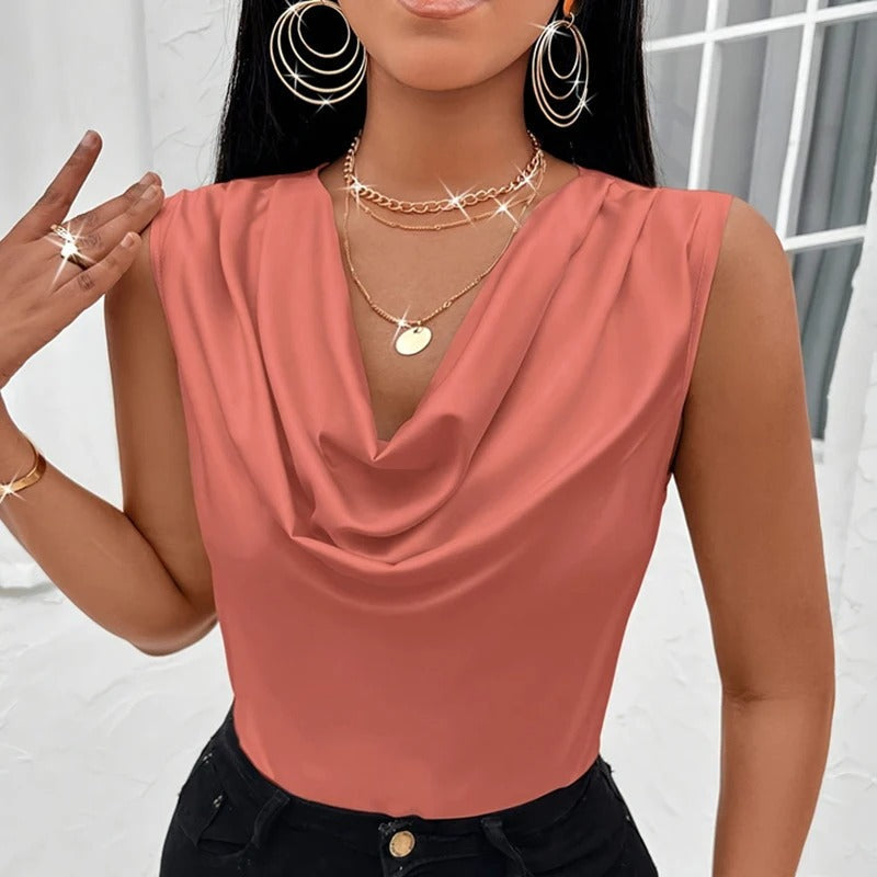 Naiyan - Casual Sleeveless Satin Top