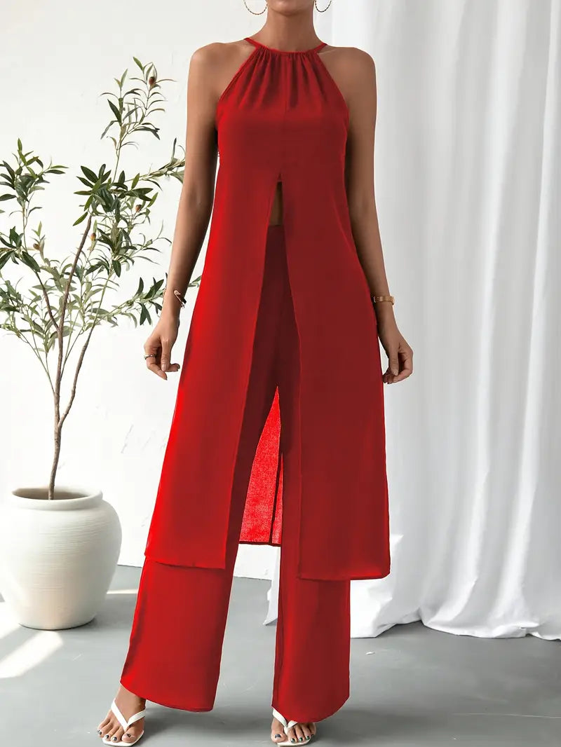 Eirini - Elegant Sleeveless Two Piece Set