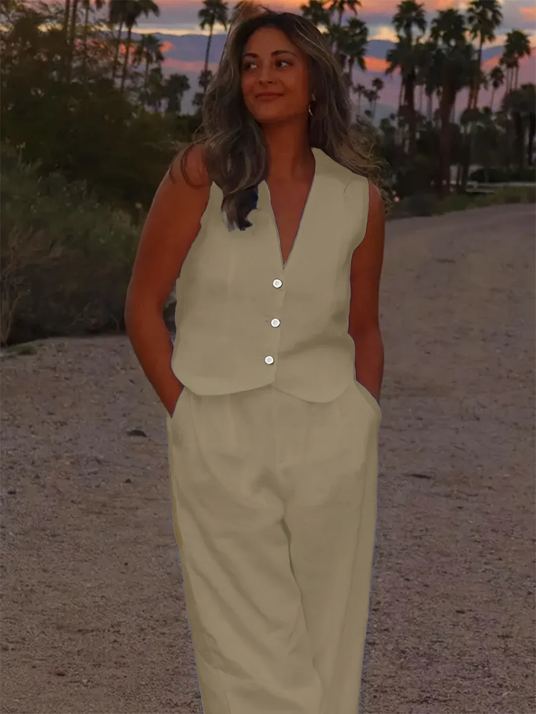 Jorja - Elegant Sleeveless Two Piece Outfit Set