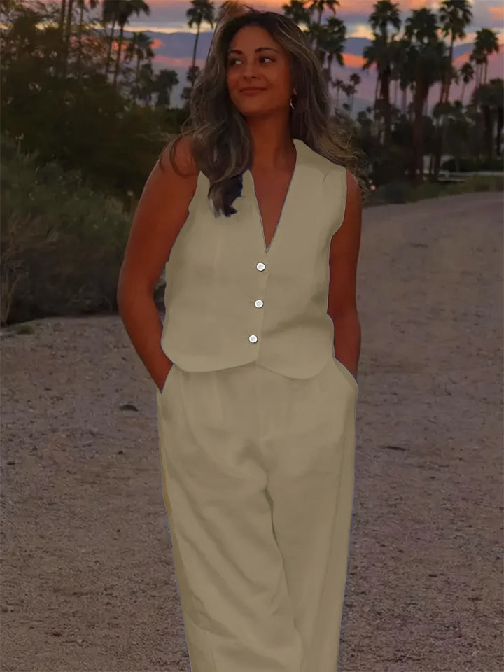 Jorja - Elegant Sleeveless Two Piece Outfit Set