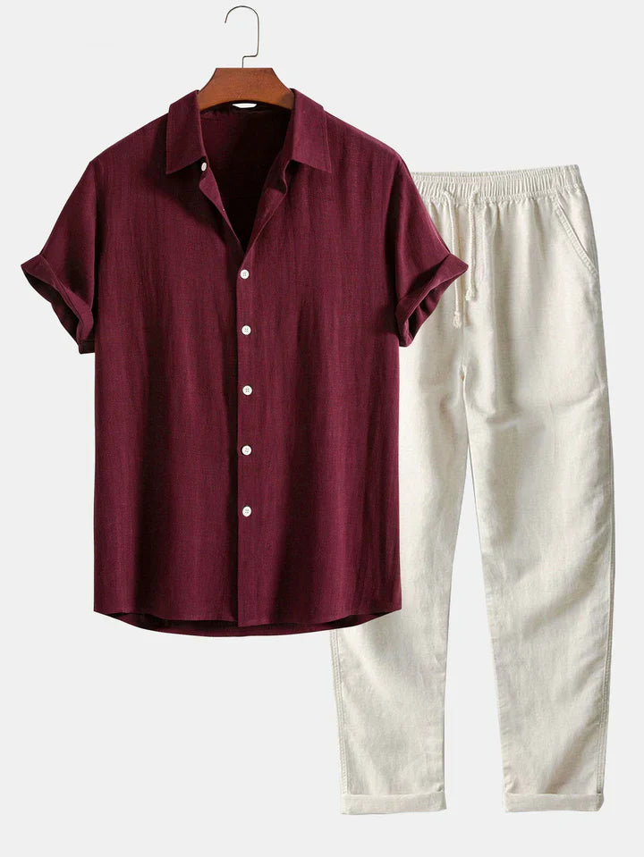Booker - Linen Blend Shirt With Straight Trouser