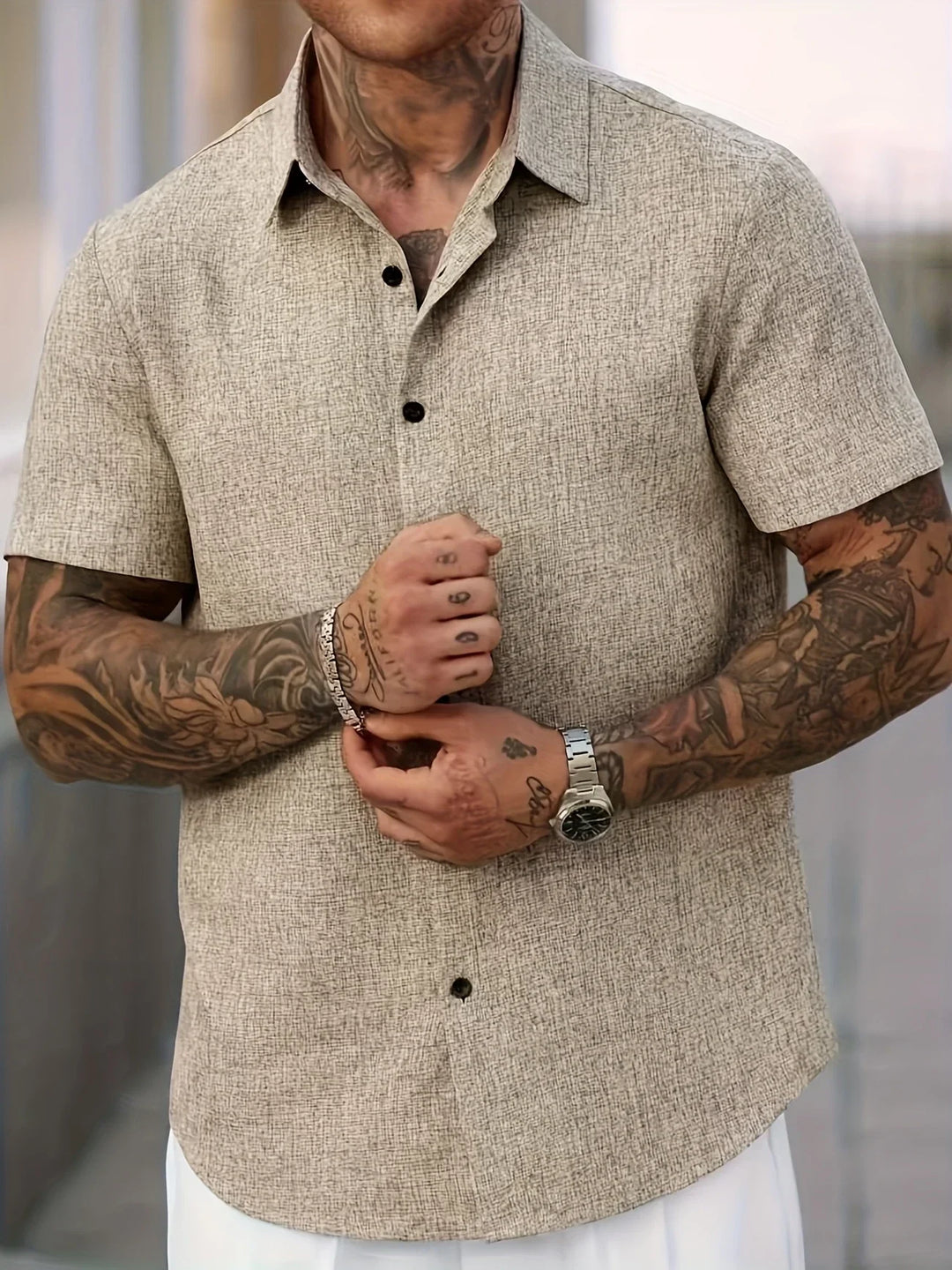 Dwight - Lightweight Linen Blend Short Sleeve Shirt