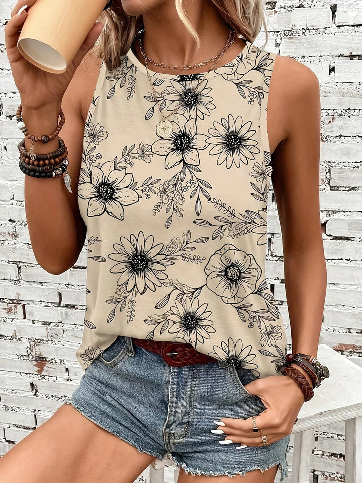 Lilou - Casual Summer Top With Floral Print