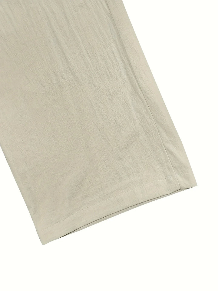 Beslan - Elegant Straight Leg Pants With Golden Buttons