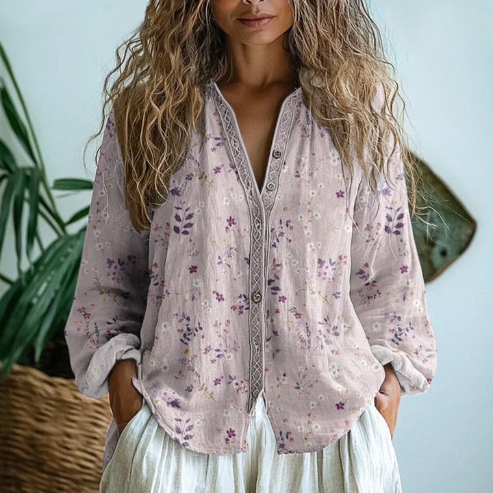 Fiona™ I Vintage Leaf Print Blouse