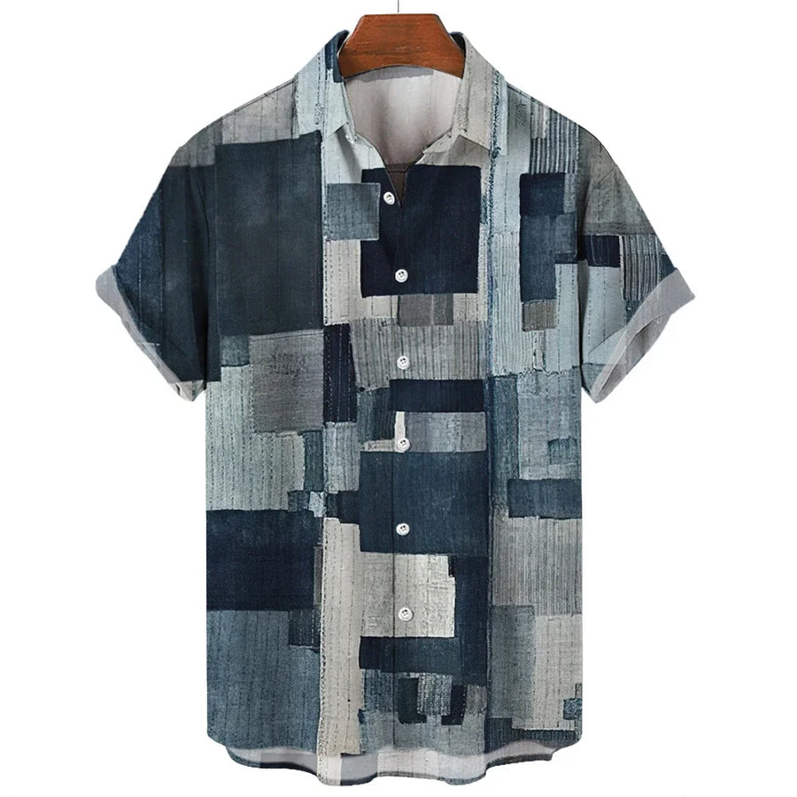 Eleazar - Geometric Patchwork Shirt
