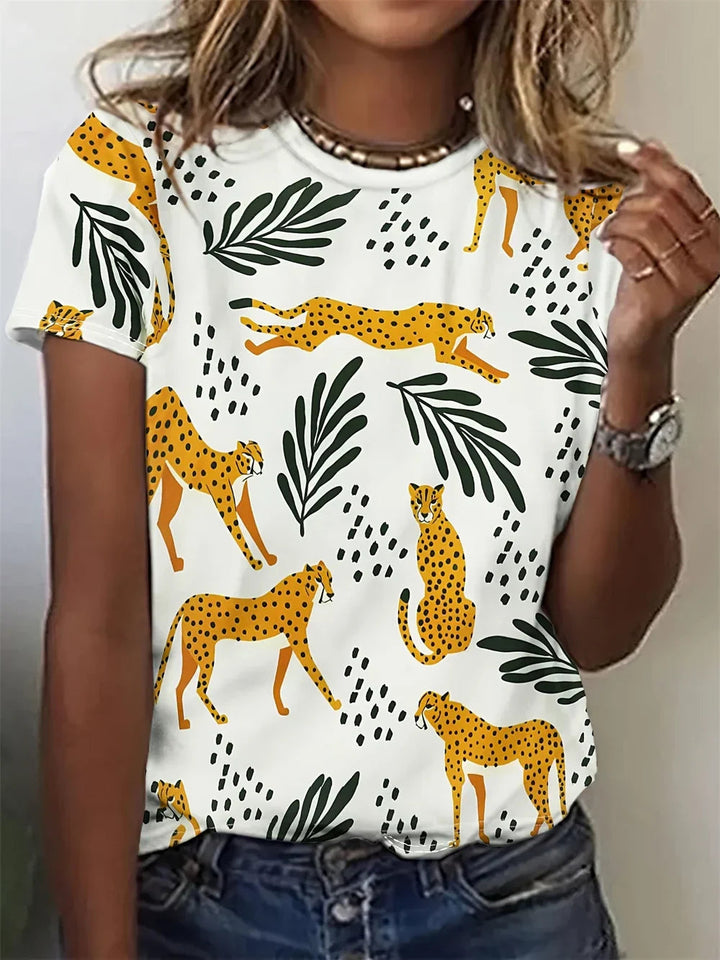 Elsy - Elegant Shirt With Animal Print