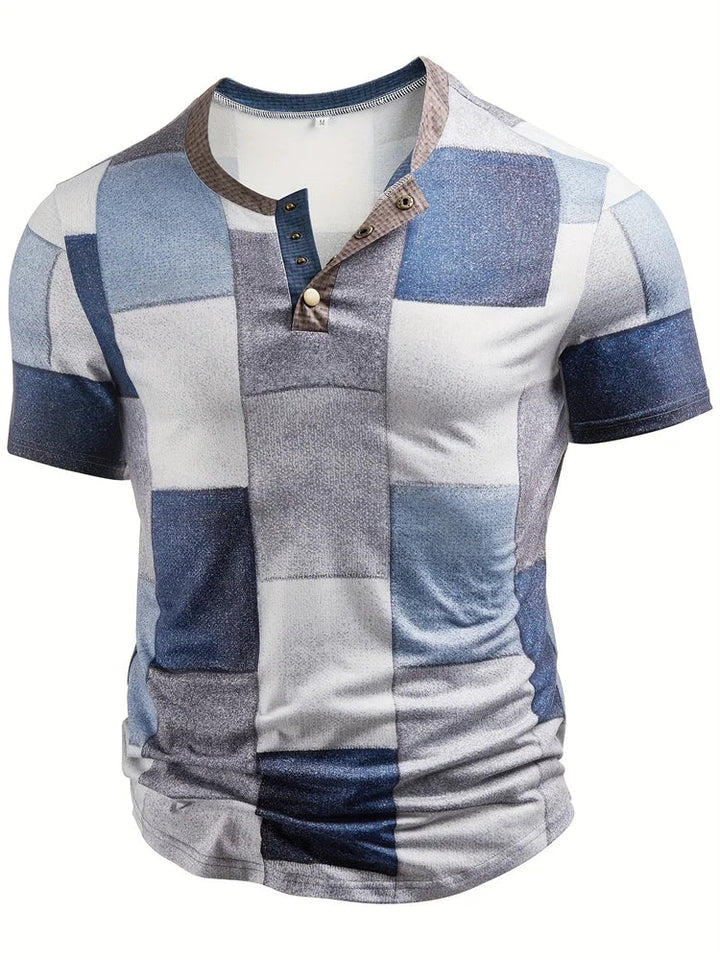 Edson - Stylish Patchwork Print Shirt