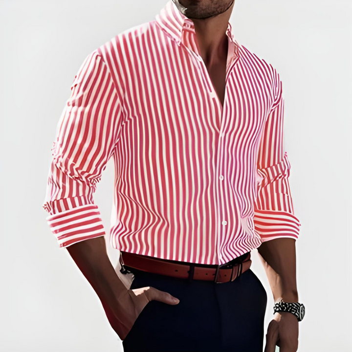 Mormon - Casual Striped Button-Up Shirt