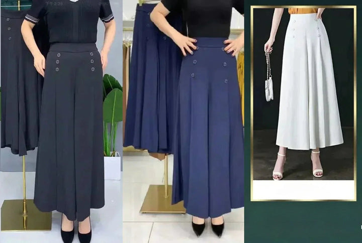 Malou - Stylish Pleated Wide Leg Pant