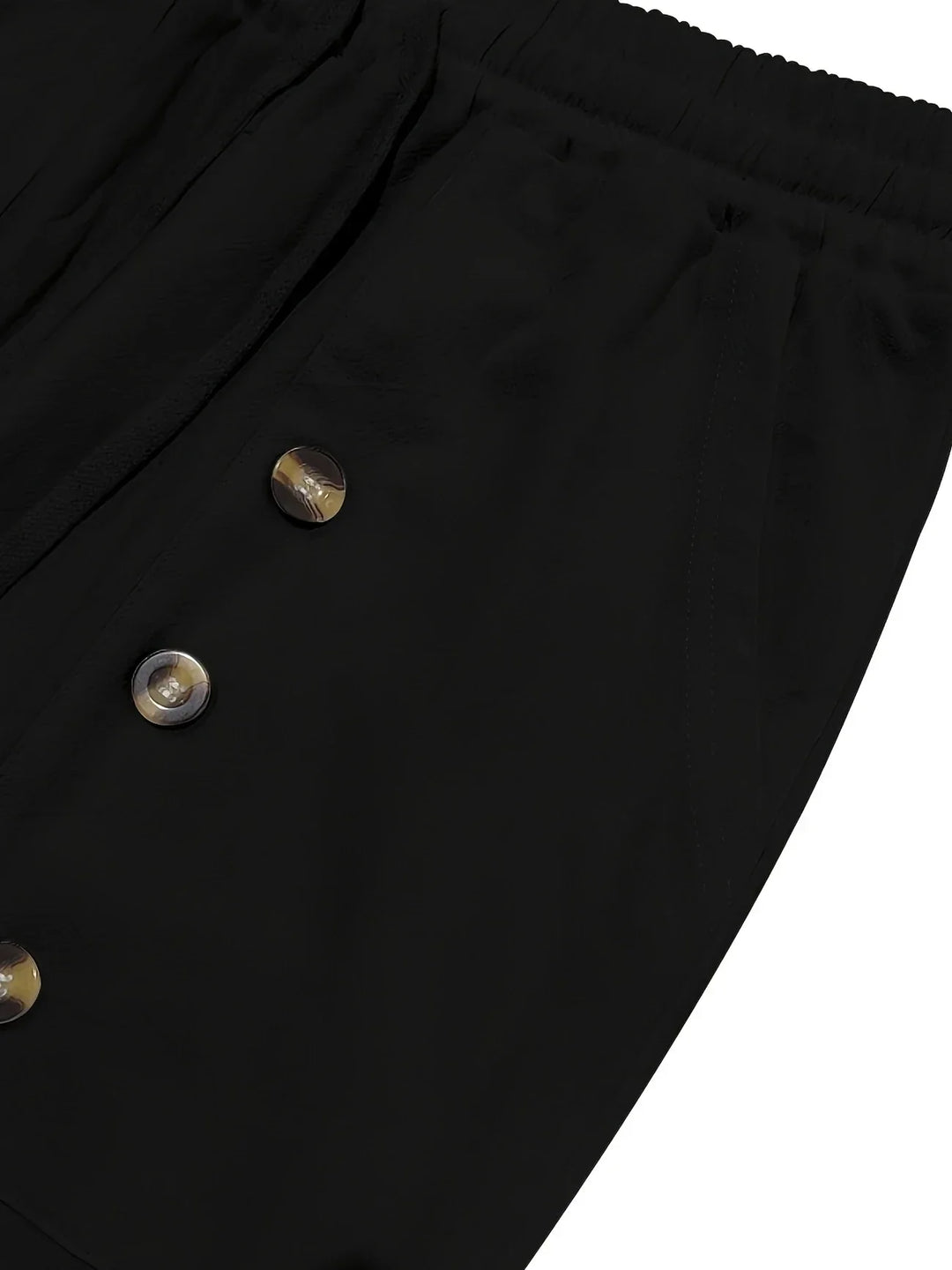 Beslan - Elegant Straight Leg Pants With Golden Buttons