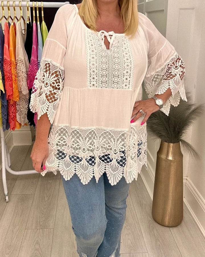 Lurdes - Stylish Shirt With Round Neck