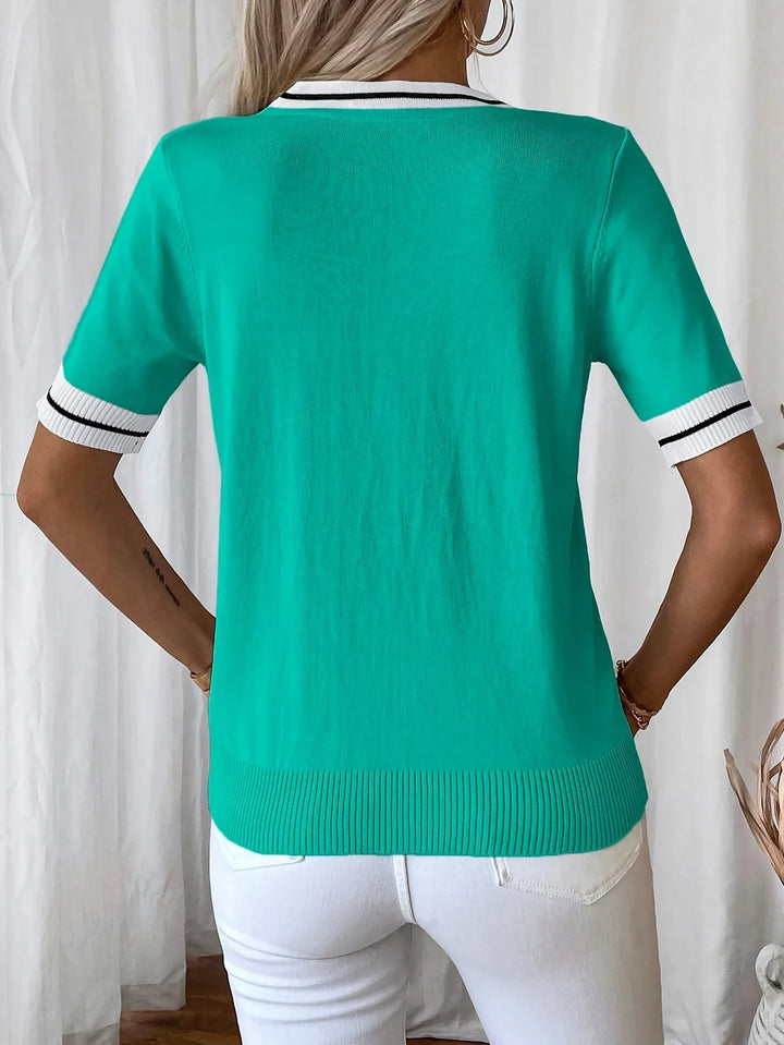 Brunella - Elegant V-Neck Knit Top