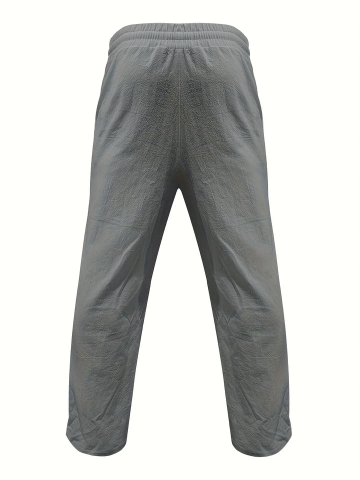 Beslan - Elegant Straight Leg Pants With Golden Buttons