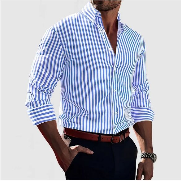Mormon - Casual Striped Button-Up Shirt