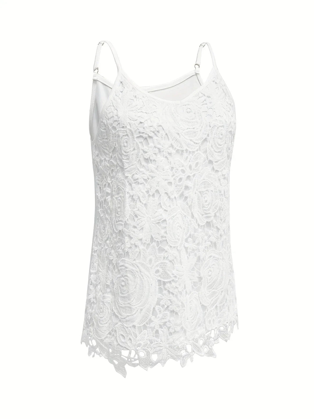 Juna - Elegant Sleeveless Lace Top With V Neck